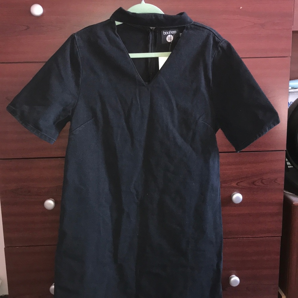 Boohoo Tall Choker denim dress